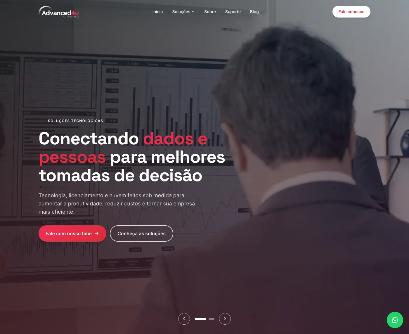 Página inicial do site Advanced4u