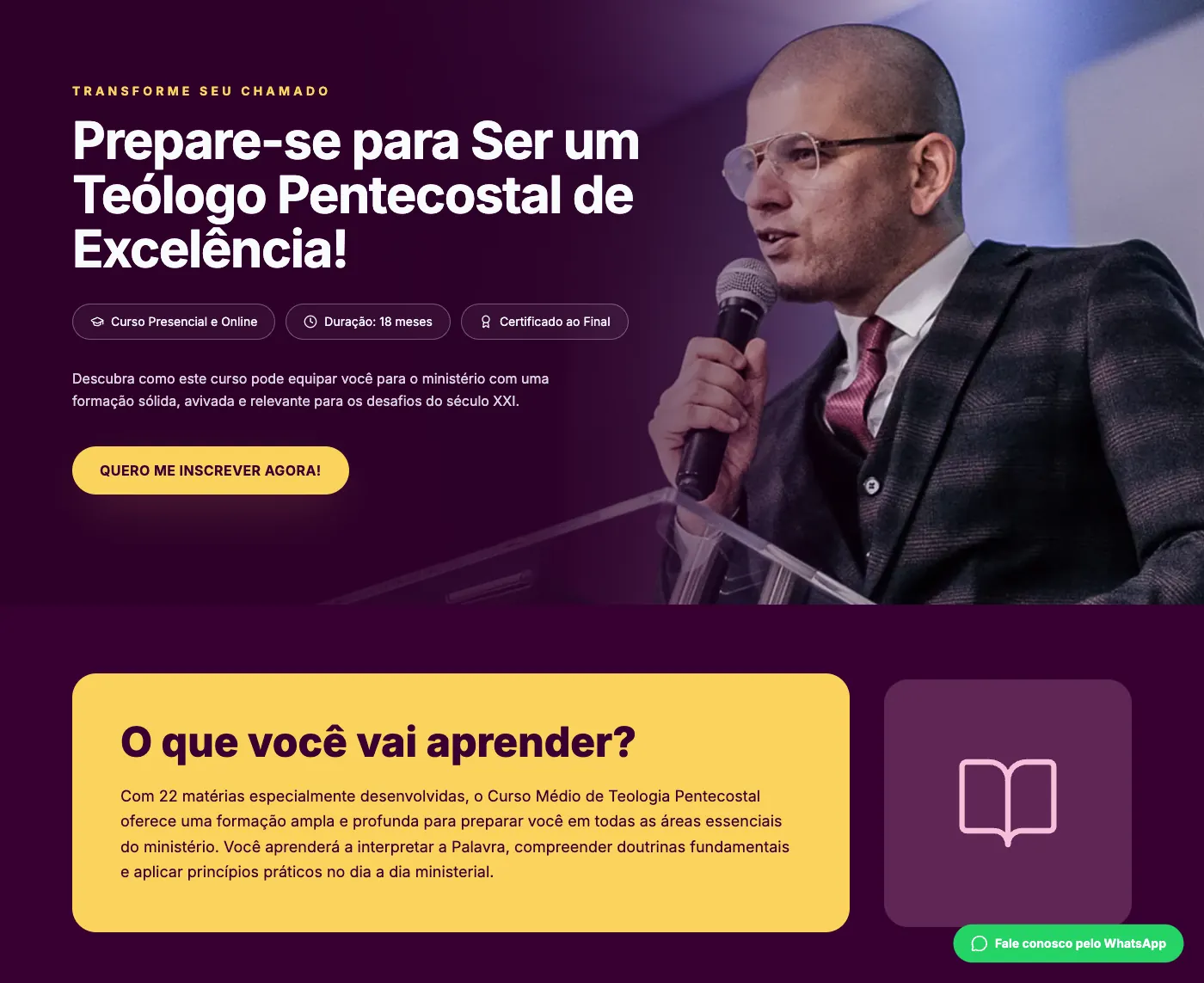 Página inicial do site Eu Sou IWS