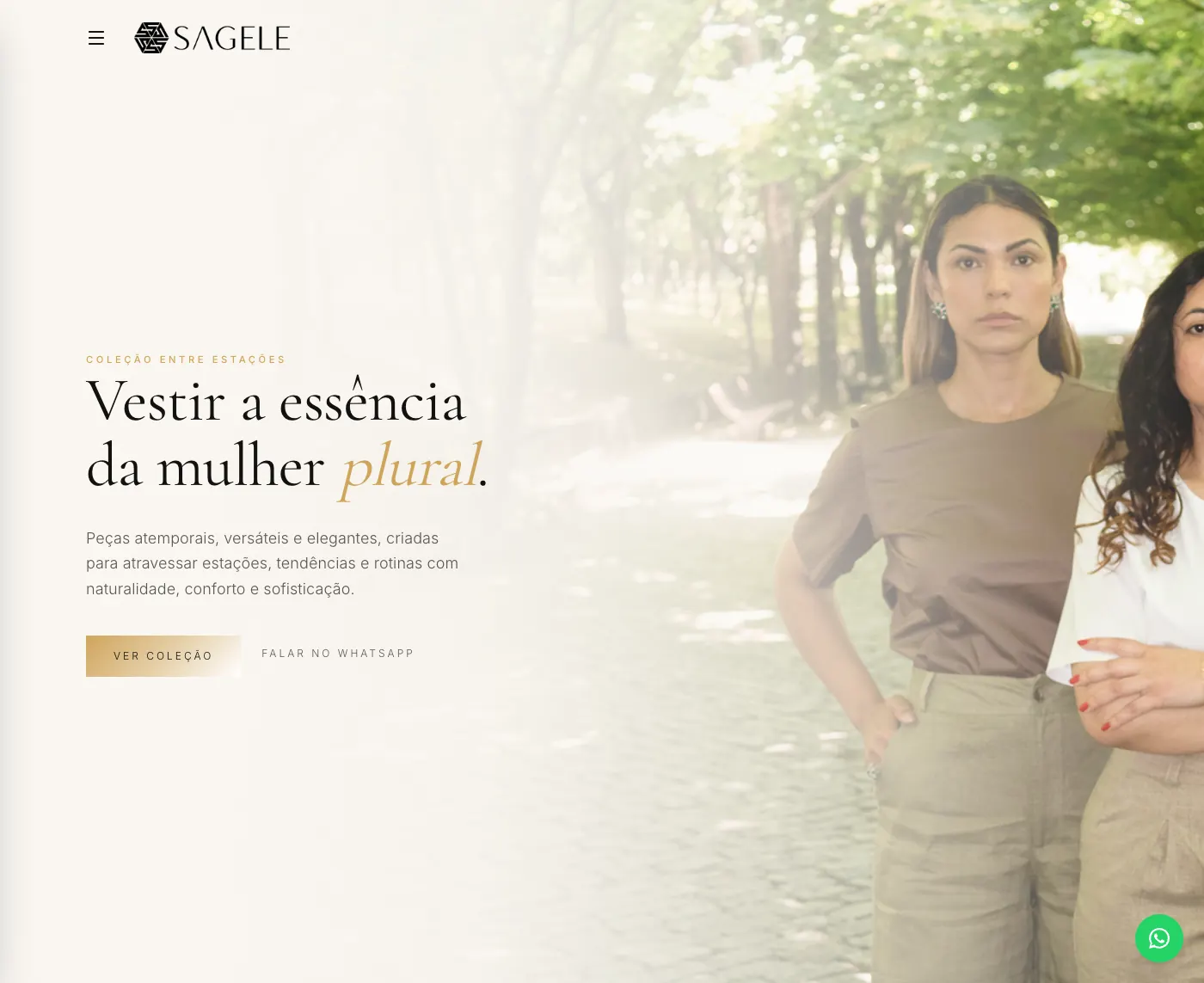 Página inicial do site Sagele